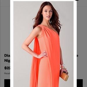 Diane von Furstenberg one-shoulder crepe gown 8